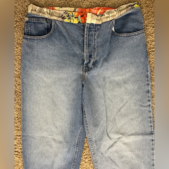 Agolde Rio Palm Tree Print Cuff Jeans Size 29 Y2K - Picture 6 of 9